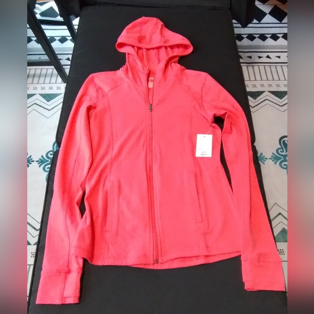 NWT Tek Gear woman's small pink zip up hooded sweatshirt